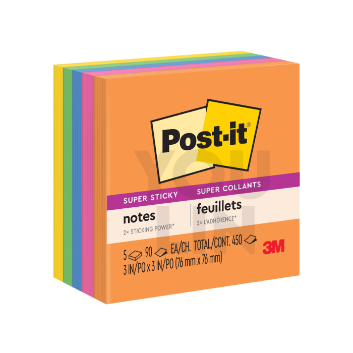 3M 654-5SSAU (3" X 3" X 5PAD) SUPER STICKY NOTE RIO DE JANEIRO