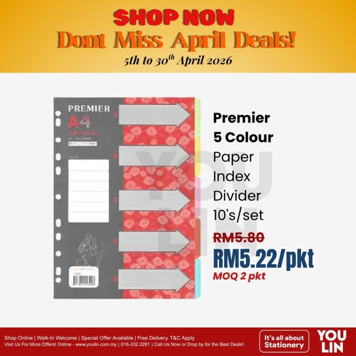 Premier 5 Colour Index Divider