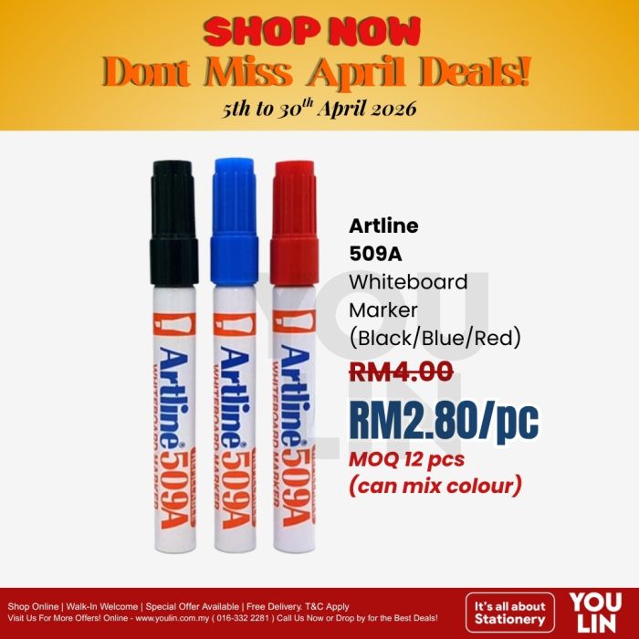 Artline 509A Whiteboard Marker Pen 2.0-5.0mm