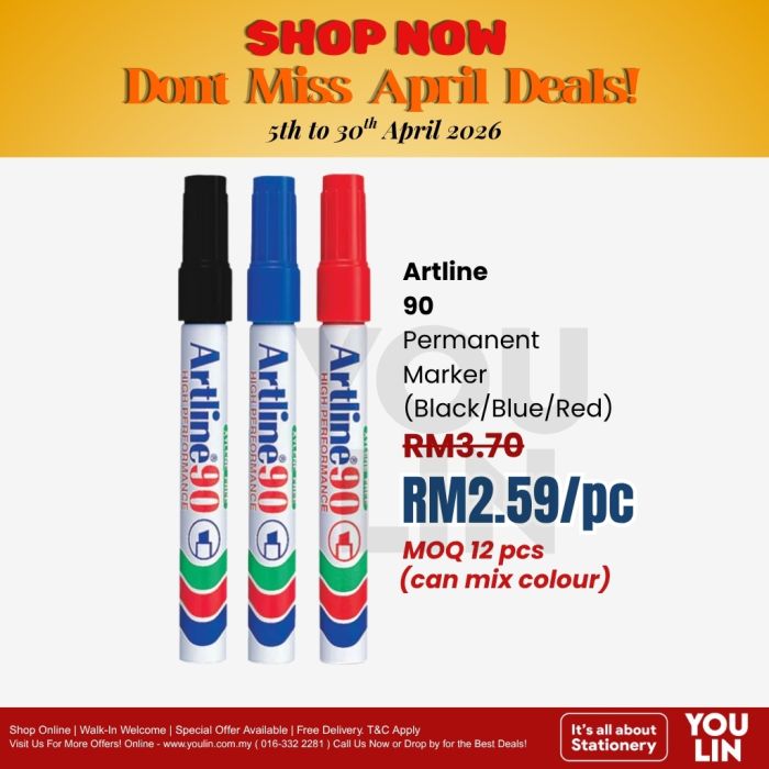 Artline 90 Permanent Marker Pen 2.0-5.0mm