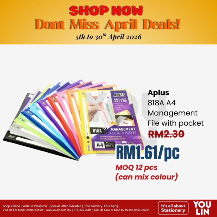 APLUS 818A A4 Management File With Pocket