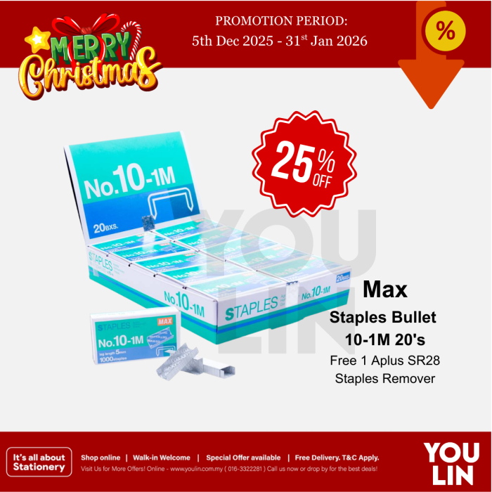 Max Staples (Stapler Bullet) NO.10-1M - 20's/box