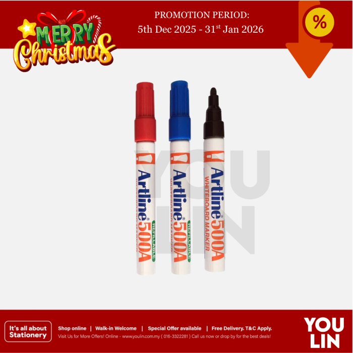 Artline 500A Whiteboard Marker Pen 2.0mm