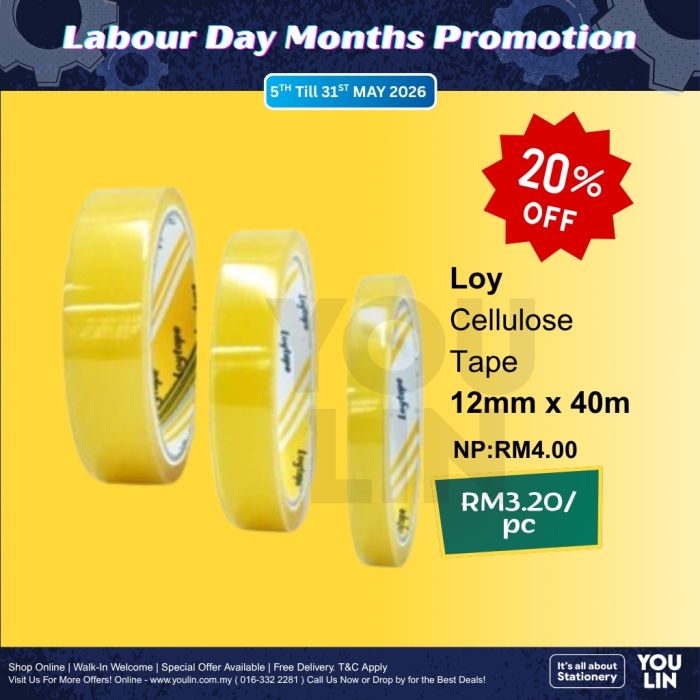 Loy Cellulose Tape 12mm x 40m