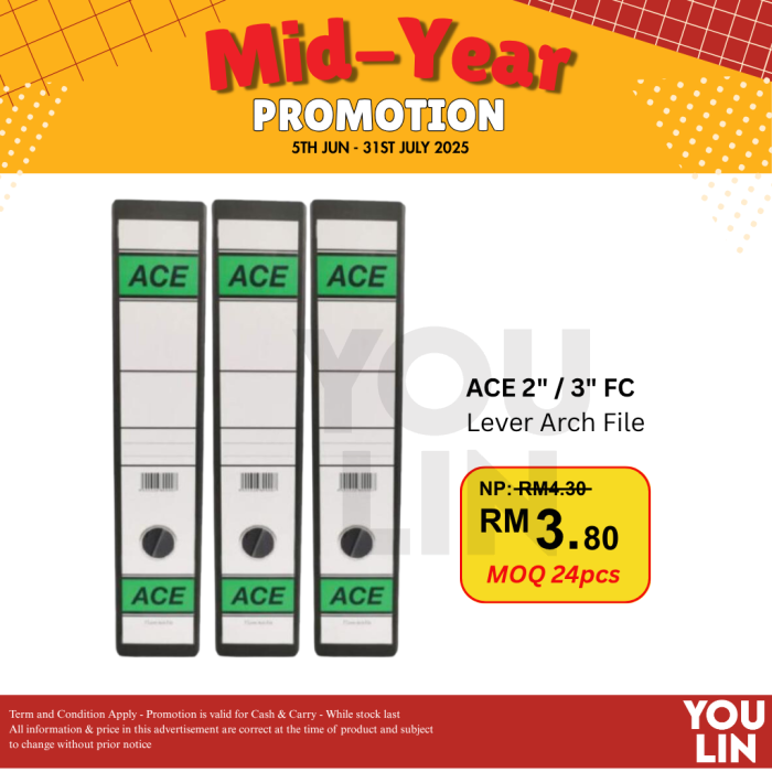 ACE 2''(50mm) FC Lever Arch File (While Stock Last)