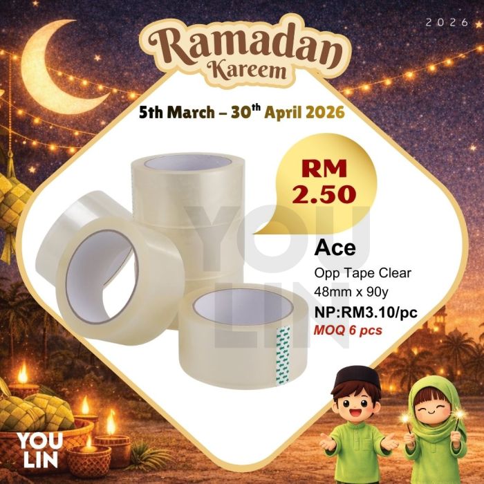 ACE OPP Tape 48mm x 90y (Clear)