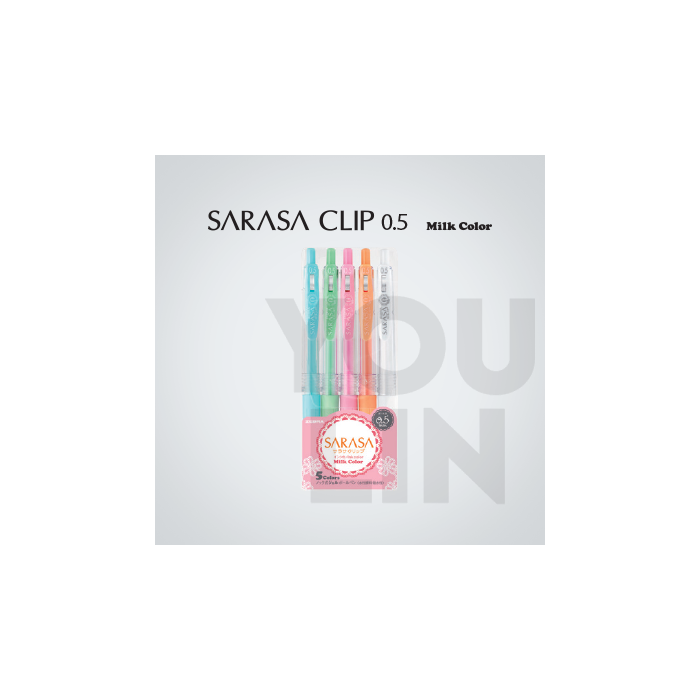 Zebra JJ15-5C-MK Sarasa Clip 0.5MM Gel Pen - Milk Color