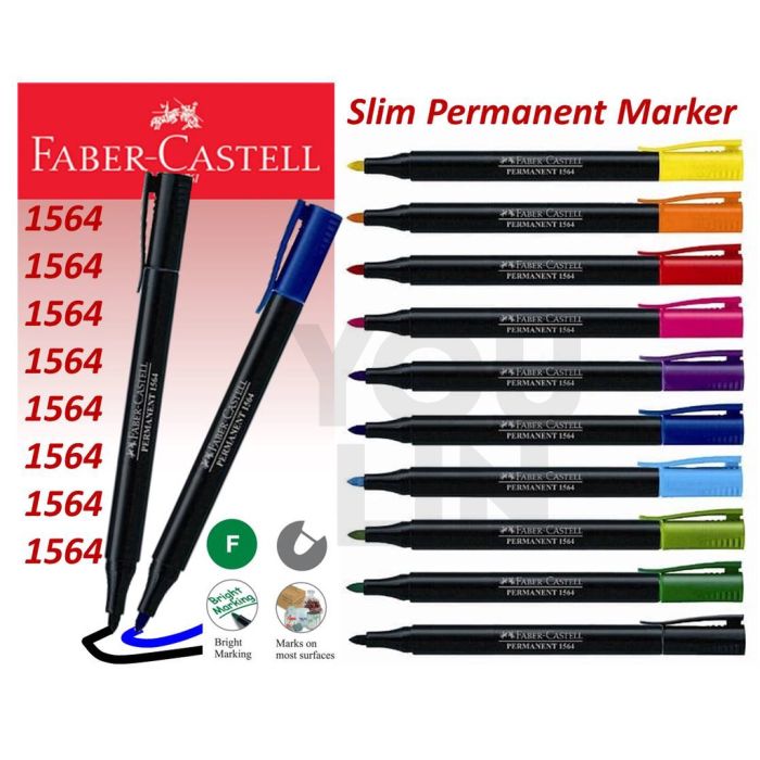 Faber Castell Slim Permanent Fine Marker 1564 - Fine Bullet Tip (Per Pcs)
