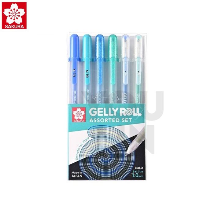 Sakura Gelly Roll Assorted Set - Blue And Green