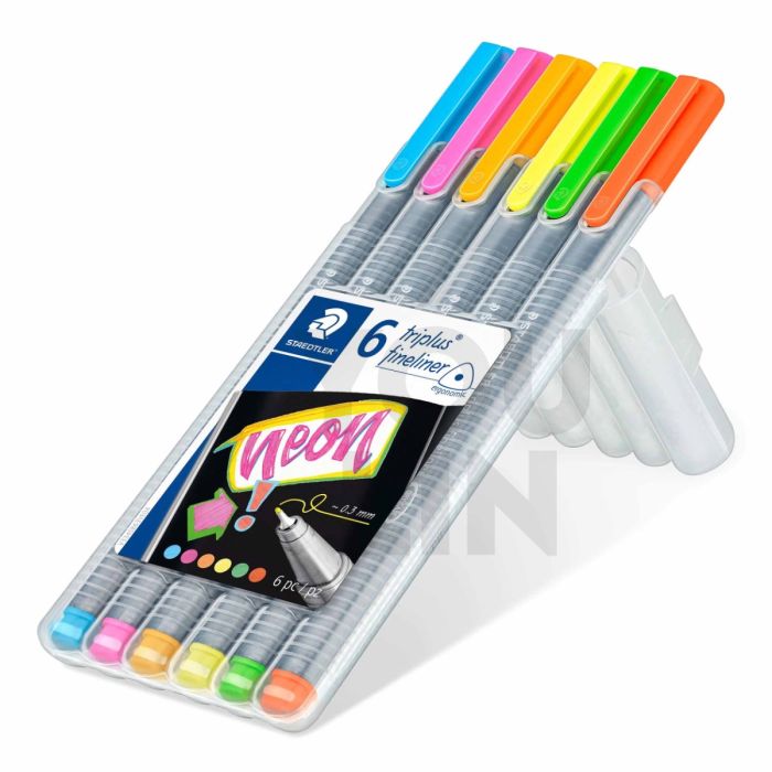 STAEDTLER 334 SB6CS3 Triplus Fineliner Set of 6 Colors (Neon)