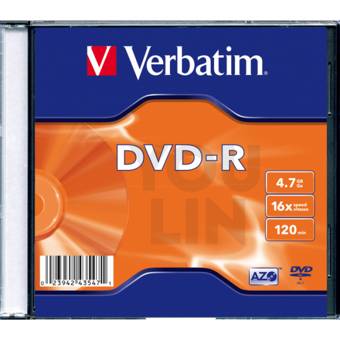 Verbatim DVD-R 16X 4.7GB 120Min With Slim Case