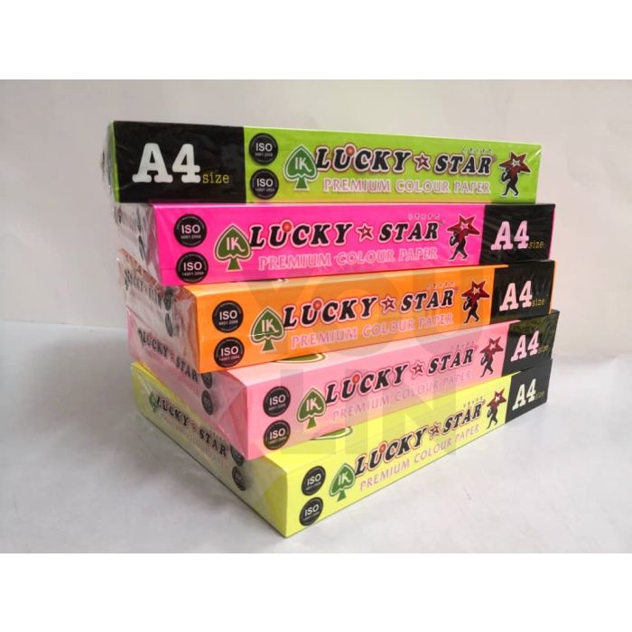 Luckystar A4 80gm Color Paper 450'S - Cyber Colour