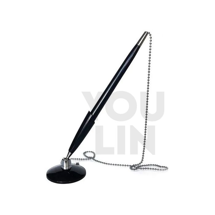 DESK PEN V STEEL CHAIN 0.7MM - BLACK