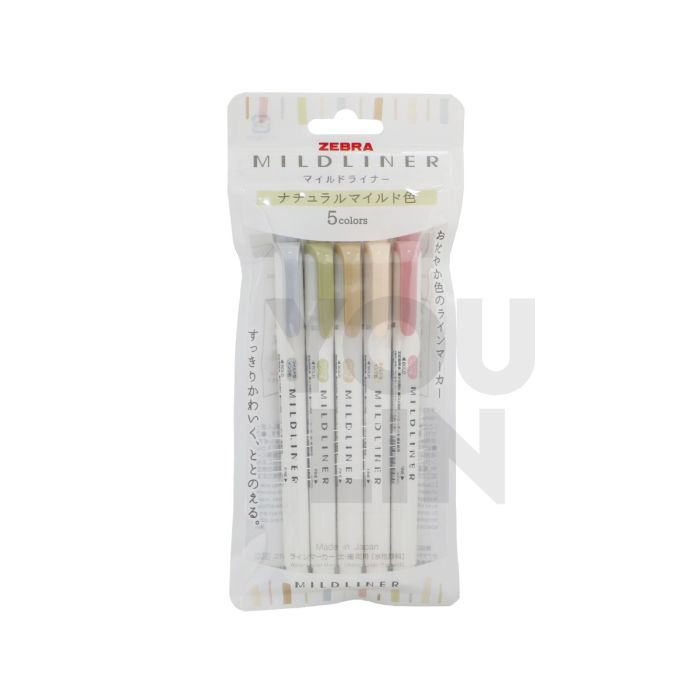 Zebra WKT7-5C-NTC Mildliner Highlighter 5pcs