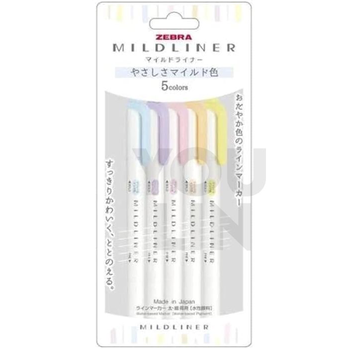 Zebra WKT7-5C-YC Mildliner Highlighter 5pcs