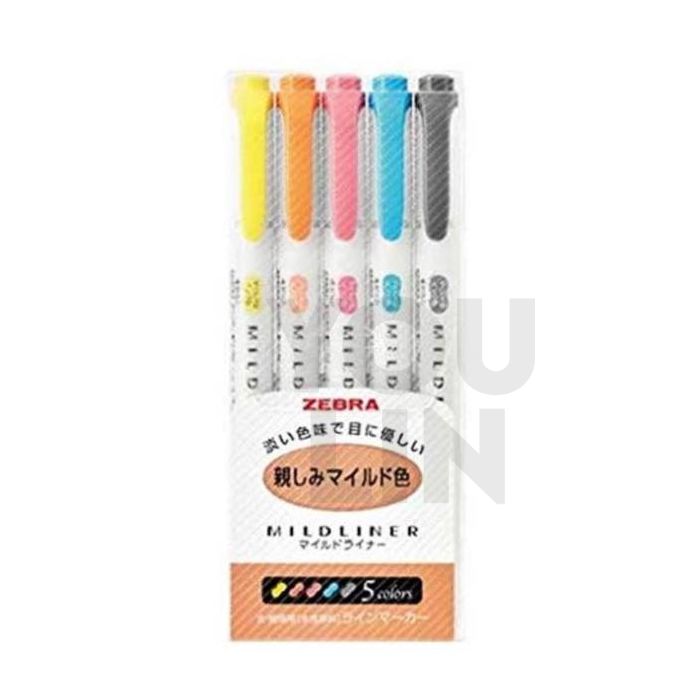 Zebra WKT7-N-5C Mildliner Highlighter 5pcs