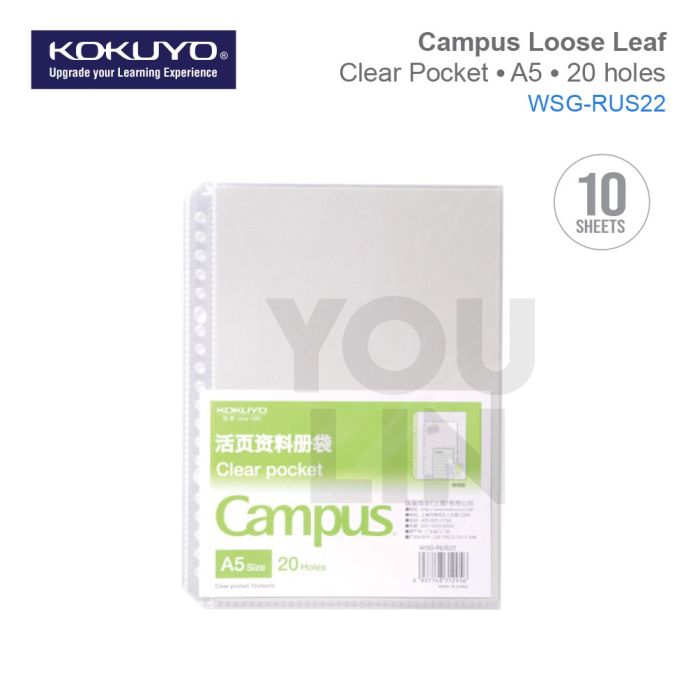 Kokuyo WSG-RUS22 Campus Loose Leaf Clear File Refill