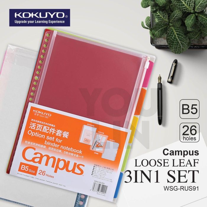 Kokuyo WSG-RUS91 Campus Loose Leaf Accessories 3 in 1 B5
