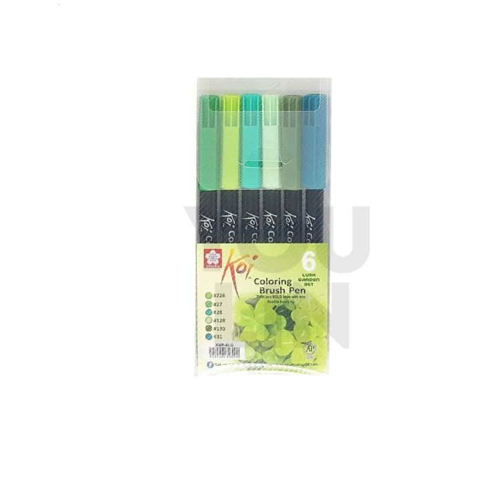 Sakura XBR-6LG Koi Colouring Brush Pen Set