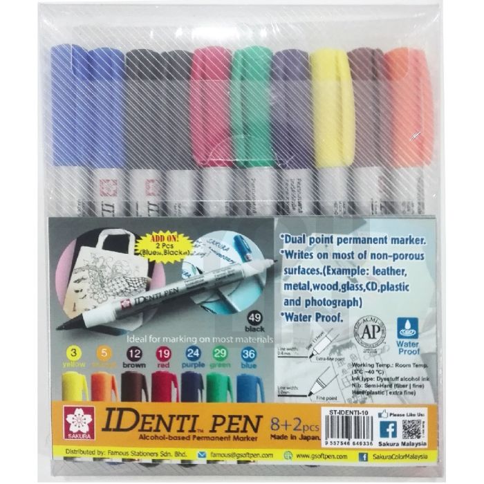 Sakura XYK Identi Pen 10's Set