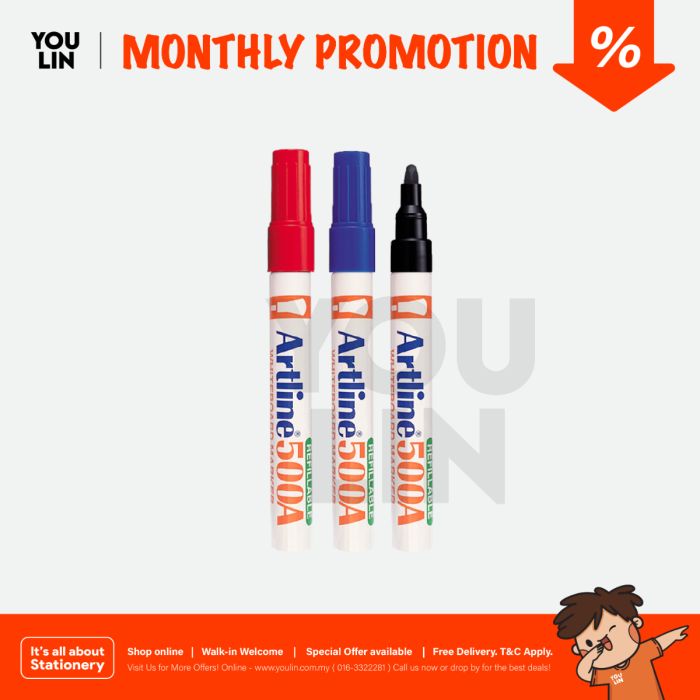 Artline 500A Whiteboard Marker Pen 2.0mm