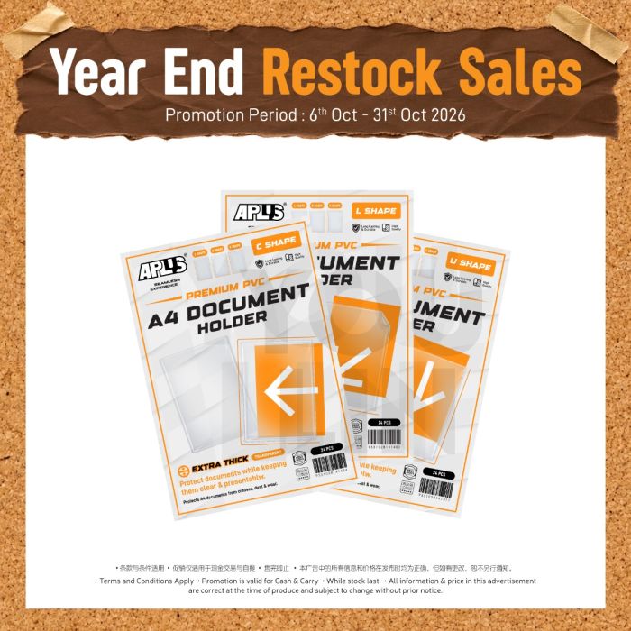 PVC A4 L/C/U-Shape Clear Folder