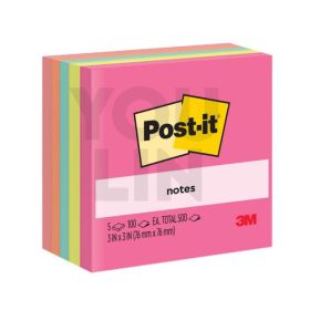 3M 654-5AN (3" x 3" x 5PAD) Post it Note Poptimistic Collection