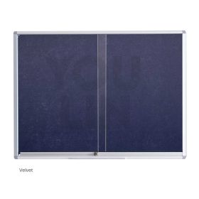 WriteBest Aluminum Frame Velvet Sliding Glass Notice Board