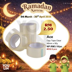 ACE OPP Tape 48mm x 90y (Clear)