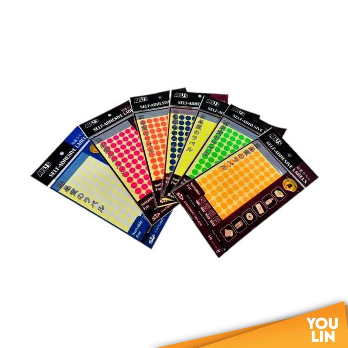 APLUS AP319 13MM Color Label Sticker 10'S - Colour