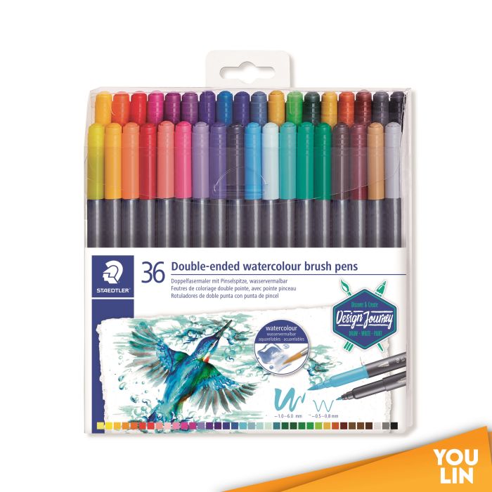 STAEDTLER 3001 TB36 02 Double-Ended Watercolour Brush Pen - 36colours
