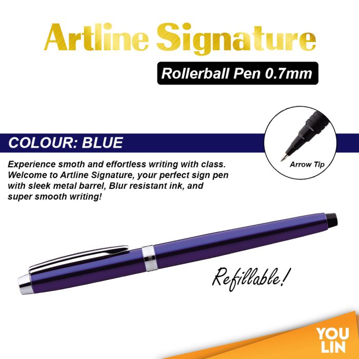 Artline EKSG-4400 Signature Roller Ball Pen 0.7mm - Blue Barrel