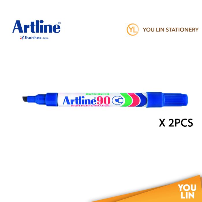 Artline 90 Permanent Marker Pen 2.0-5.0mm 2'S - Blue