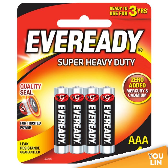 Eveready 1212BP4 AAA Super Heavy Duty Battery 4pc Card