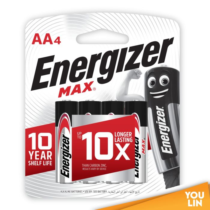 Energizer E91BP4M AA Battery 4pc Card