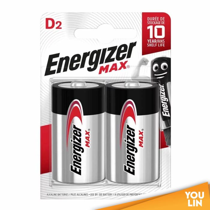 Energizer E95BP2 D Battery 2pc Card