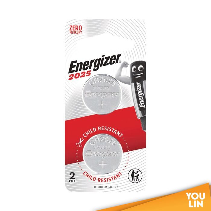 Energizer CR2025 BS2 Lithium Battery 2pc card