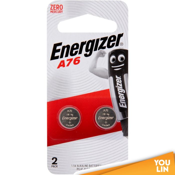 Energizer A76 BP2 (LR44) 1.5V Battery 2pc card