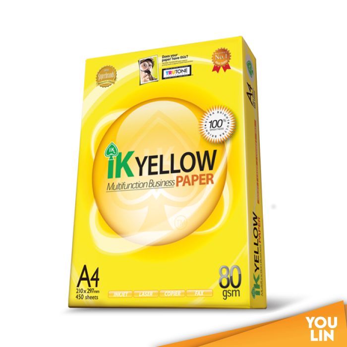 IK Yellow 80gsm A4 Paper - 450's X 10reams