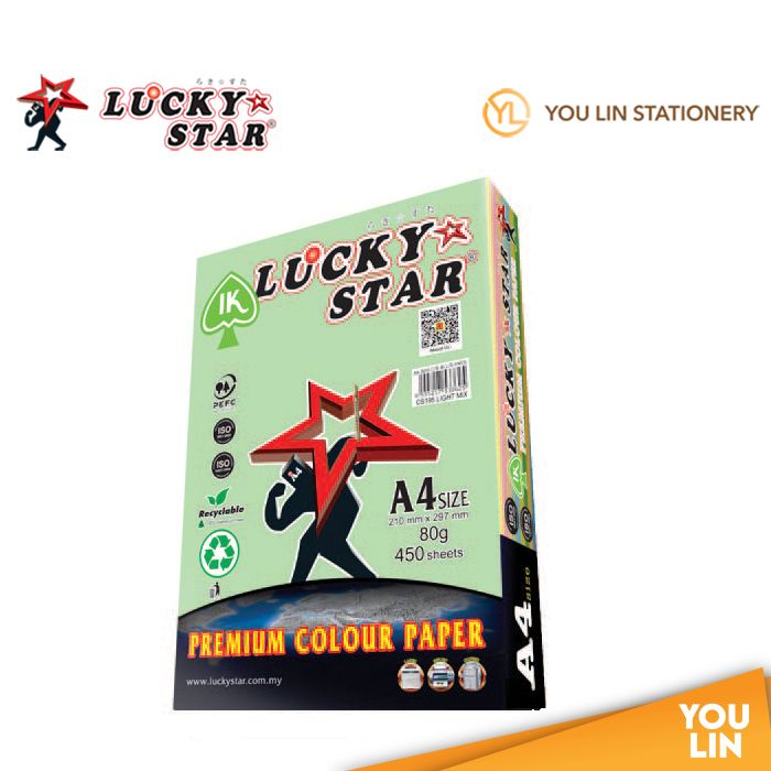 Luckystar CS195 A4 80gm Color Paper 450'S - Light Mix