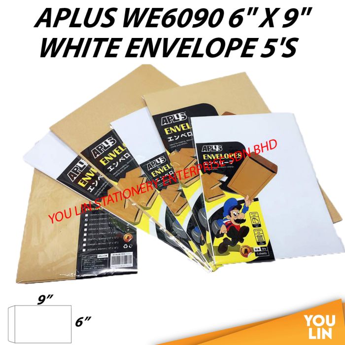 APLUS WE6090 6" X 9" White Envelope 5'S