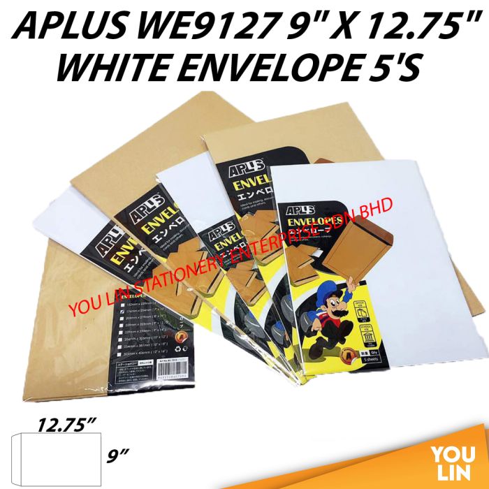 APLUS WE9127 9" X 12.75" White Envelope 5'S