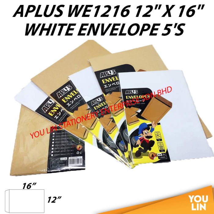 APLUS WE1216 12" X 16" White Envelope 5'S
