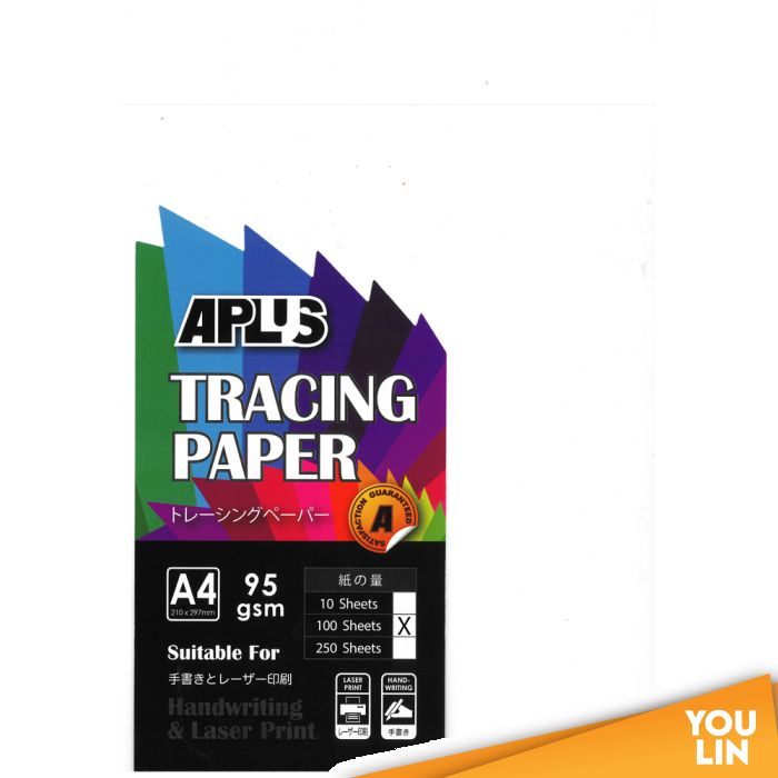 APLUS A4 95GM Tracing Paper 100'S Card Paper