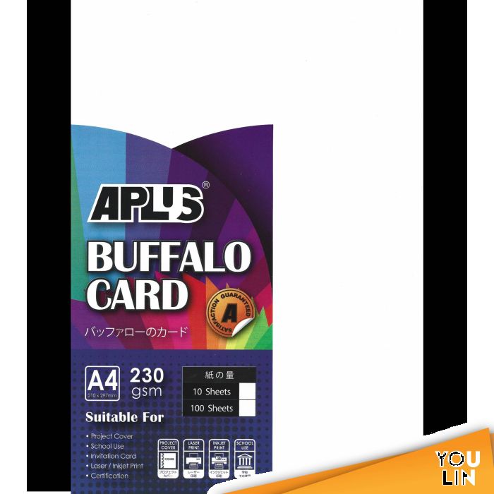 APLUS A4 230gsm Buffalo Card 100'S - White