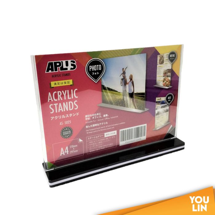APLUS AS-5025 A4 Horizontal Acrylic Card Stand / Brochure Stand