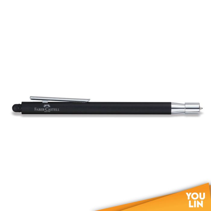Faber Castell 342210 Neo Slim S/S Ball Pen - Black Matt Shiny Chromed