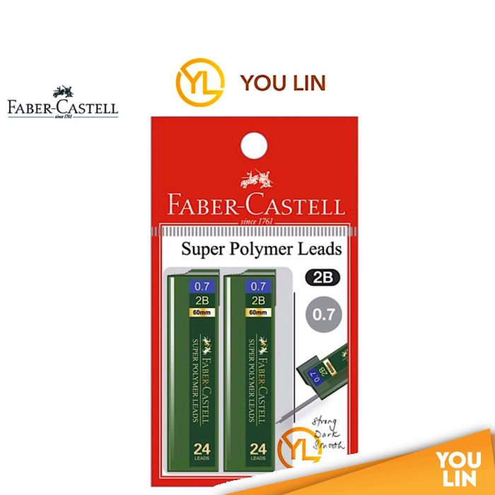 Faber Castell 124733 0.7MM 2B Super Polymer Leads 2XPB