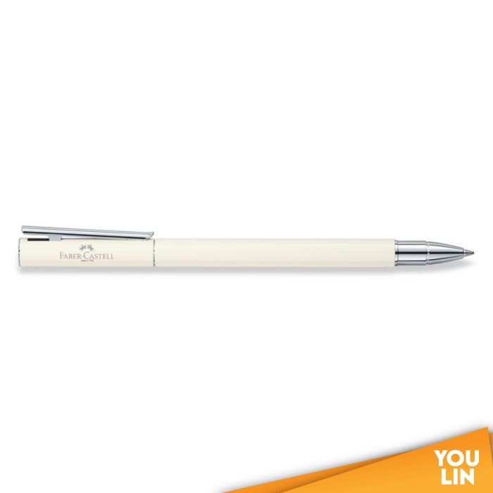 Faber Castell 342405 Neo Slim S/S Roller Ball Pen - Ivory Shiny Chromed
