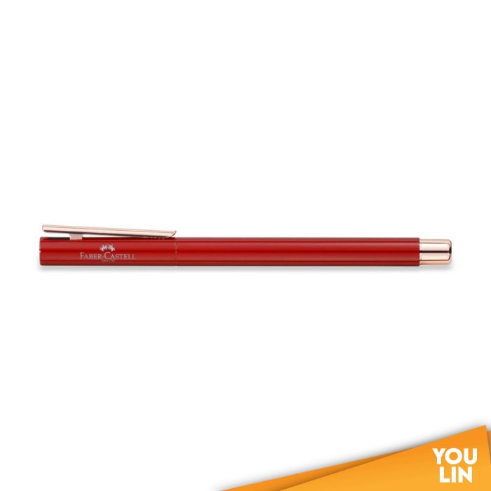 Faber Castell 342705 Neo Slim S/S Roller Ball Pen - Oriental Red Rose Gold Chromed